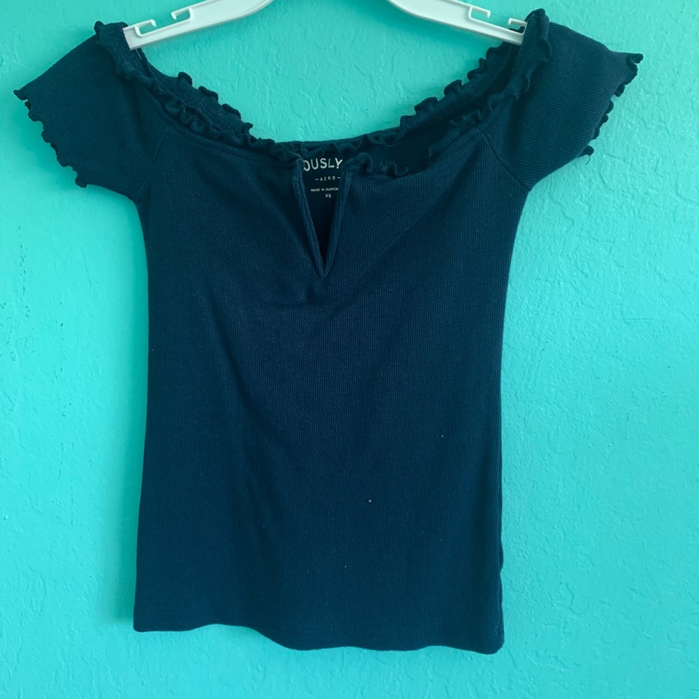 Aeropostal navy blue off the shoulder top